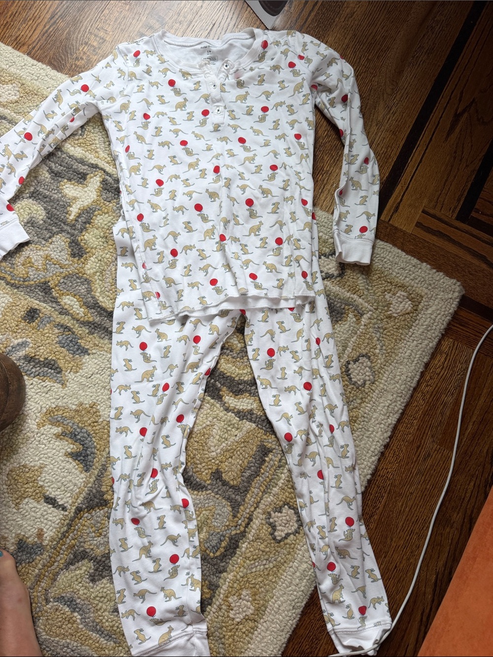 Roller Rabbit White Pajama Set size 14 great condition